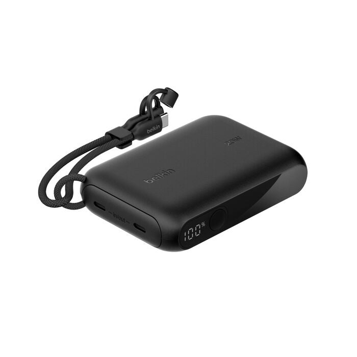 Belkin BoostCharge 10K mAh Power Bank with Display, USB-C (20W) + Cable - Black 