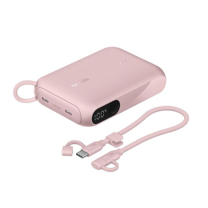 Belkin BoostCharge 10K mAh Pink Power Bank with Display & USB-C Cable Belkin