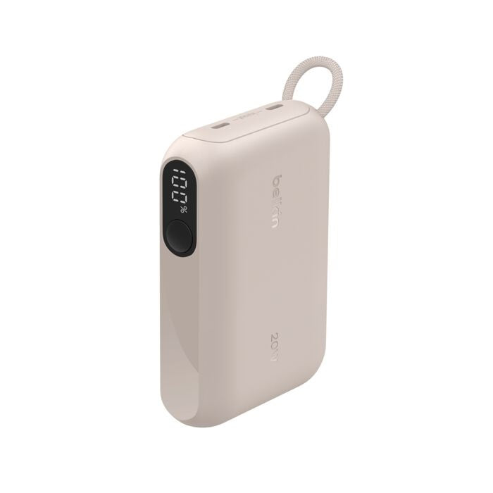 Belkin BoostCharge 10K mAh Power Bank with Display & USB-C Cable - Sand Belkin
