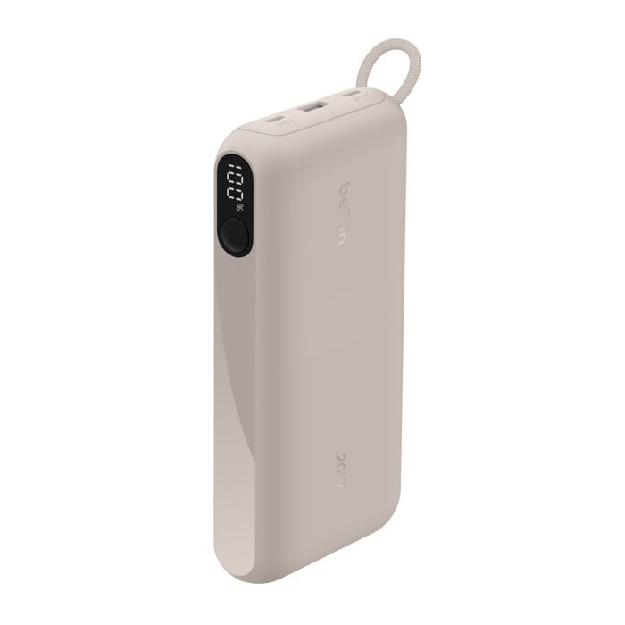 Belkin BoostCharge 20K mAh Power Bank with Display + USB-C - Sand 