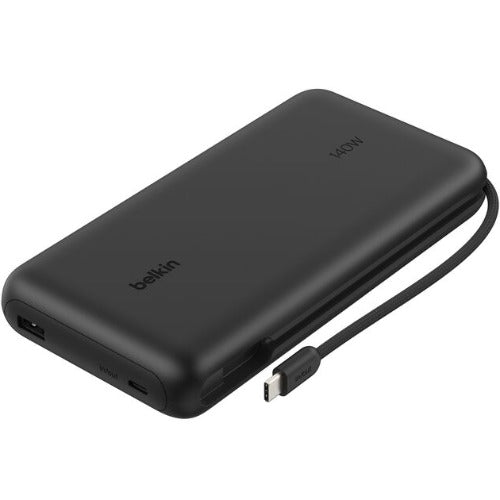 Belkin UltraCharge Pro 25K mAh Laptop Power Bank | 140W USB-C Cable - Black 
