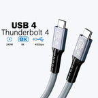 BoostUp Thunderbolt 4 USB-C Cable 1M Black - 40Gbps, 240W, 8K Display 