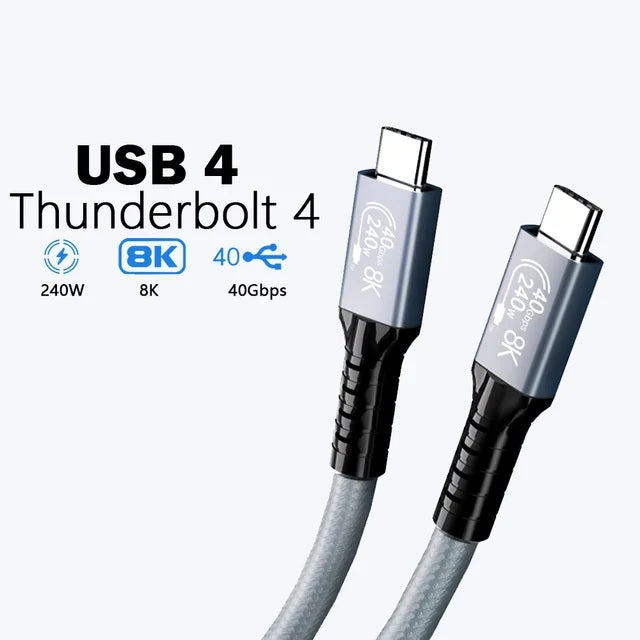 USP BoostUp Thunderbolt 4 USB-C Cable | 40Gbps, 240W, 8K Video, 1.8M 