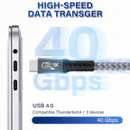 USP BoostUp Thunderbolt 4 USB-C Cable | 40Gbps, 240W, 8K Video, 1.8M 