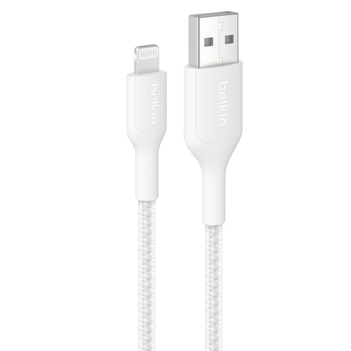 Belkin BoostCharge Pro Braided Lightning Cable (2M) - White MFi Certified 