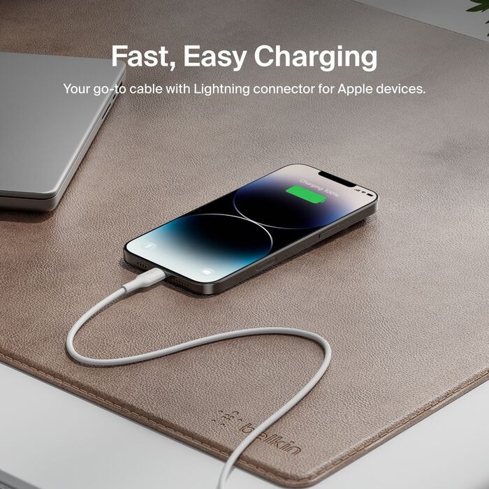 Belkin BoostCharge MFI Lightning to USB-C Cable for iPhone (1M, White) Belkin