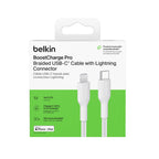 Belkin BoostCharge Pro 1M Braided Lightning to USB-C Cable - MFi Certified, White Belkin