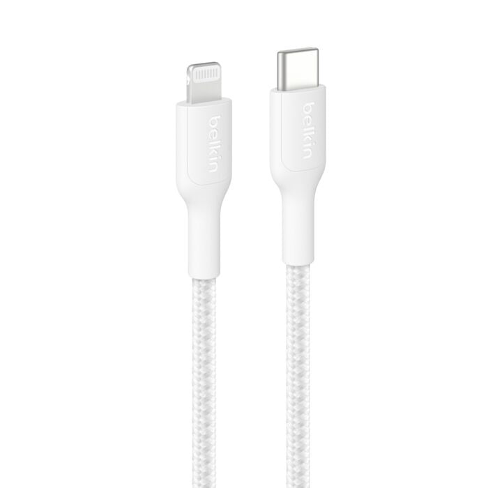 Belkin BoostCharge Pro Braided Lightning to USB-C Cable 2M MFi White Belkin