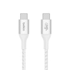 Belkin BoostCharge Braided USB-C to USB-C Fast Charge Cable 2M - White Belkin