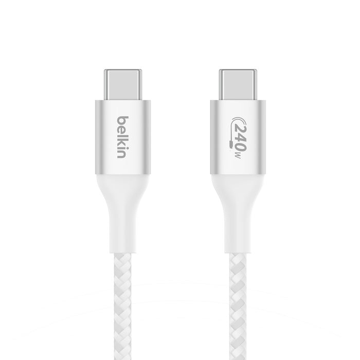 Belkin BoostCharge Braided USB-C to USB-C Fast Charge Cable 2M - White Belkin