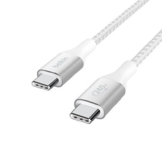 Belkin BoostCharge Braided USB-C to USB-C Fast Charge Cable 2M - White Belkin