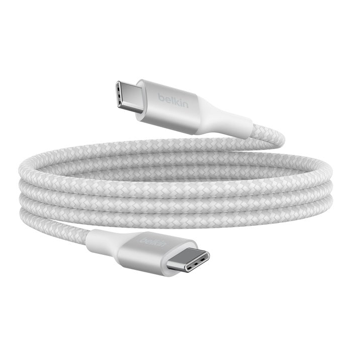 Belkin BoostCharge Braided USB-C to USB-C Fast Charge Cable 2M - White Belkin