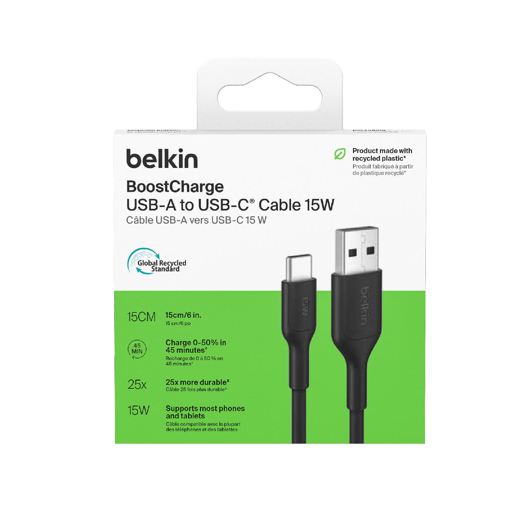 Belkin BoostCharge USB-C to USB-A Cable | Short, Durable, Black Belkin