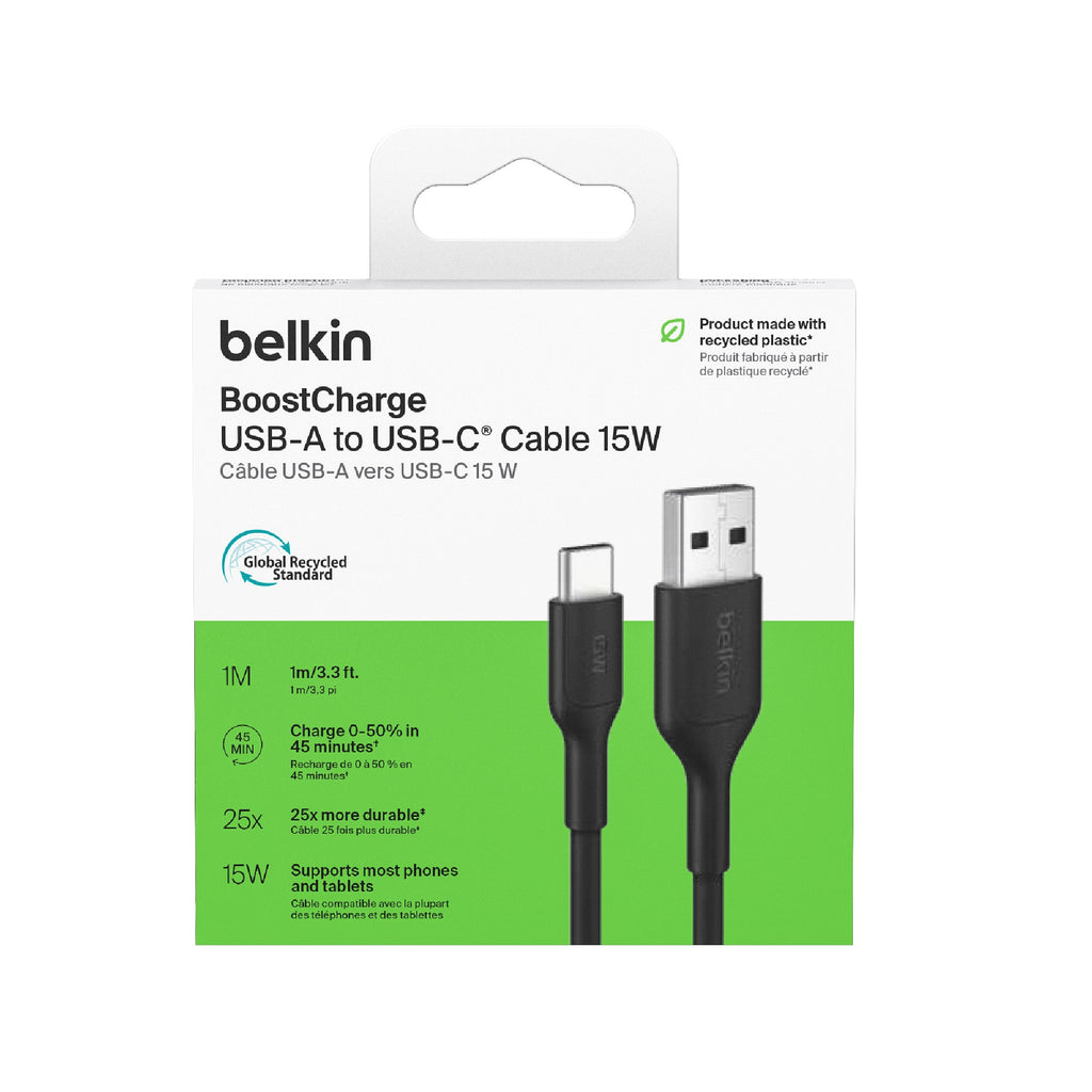 Belkin BoostCharge USB-C to USB-A Cable 1M - Fast Charge & Durable Belkin