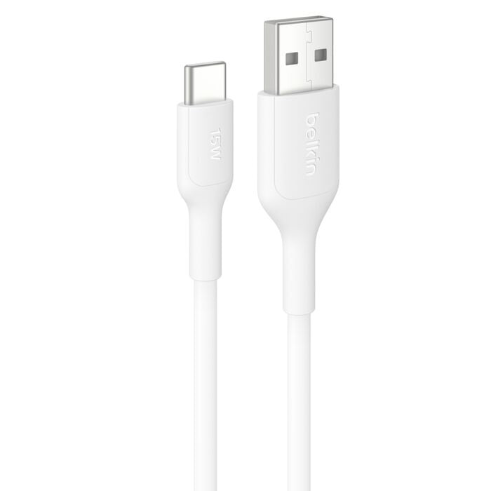 Belkin BoostCharge USB-C to USB-A Cable 1M - White, Fast & Durable 