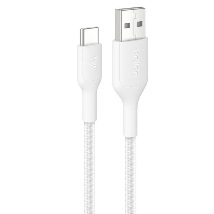 Belkin BoostCharge Pro Braided USB-C to USB-A Cable 1M - White Belkin
