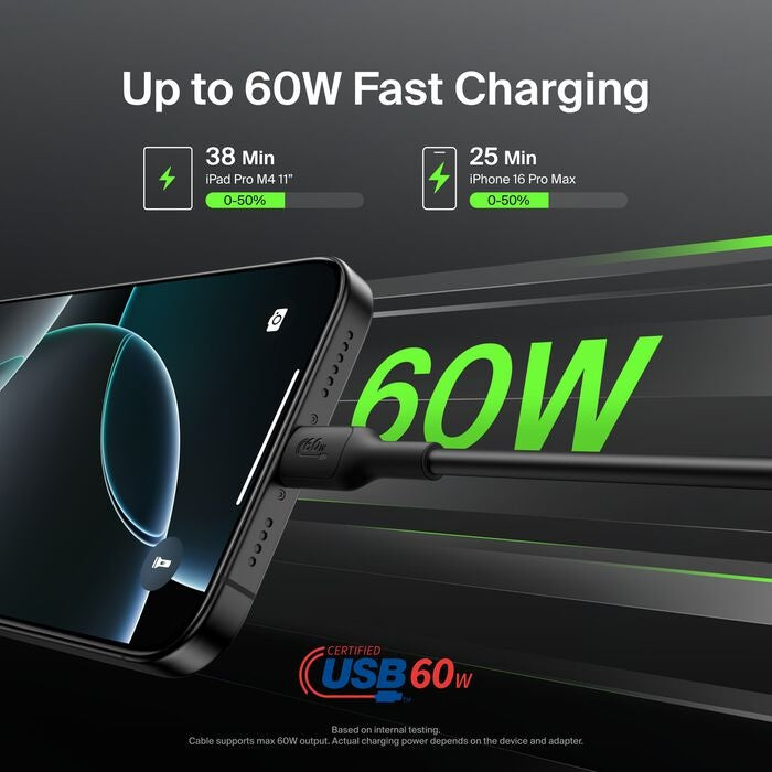 Belkin BoostCharge USB-C to USB-C Cable 1M Black - Fast Charge 60W Belkin