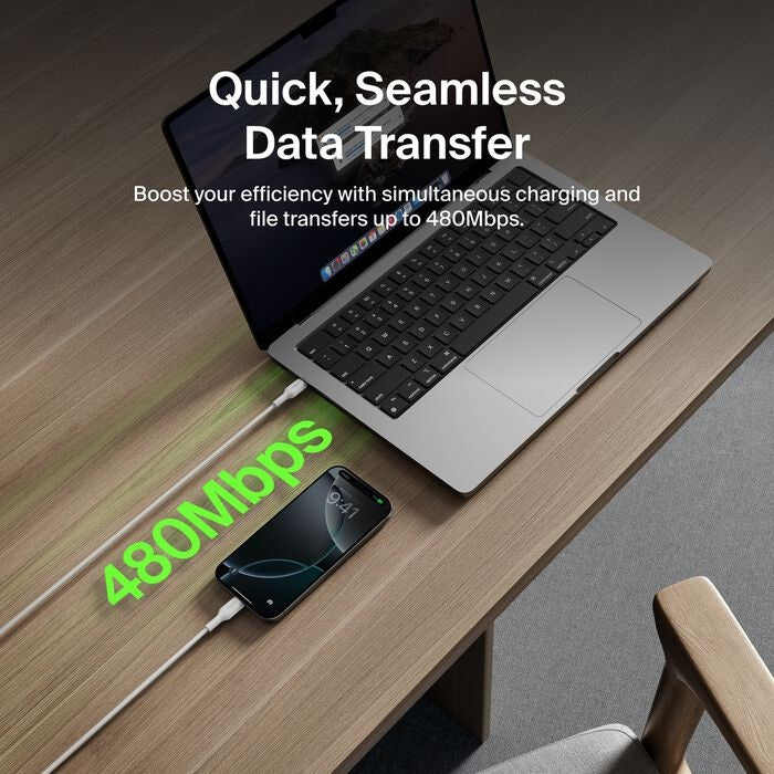 Belkin BoostCharge USB-C to USB-C Cable 1M White - Fast 60W Charging & Durable Belkin