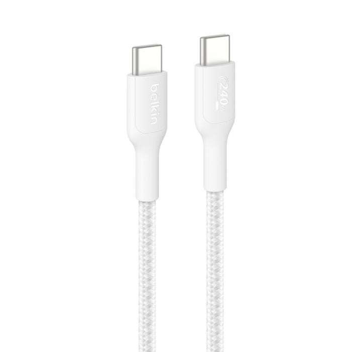 Belkin BoostCharge Pro 2M USB-C to USB-C Fast Charge Braided Cable - White Belkin