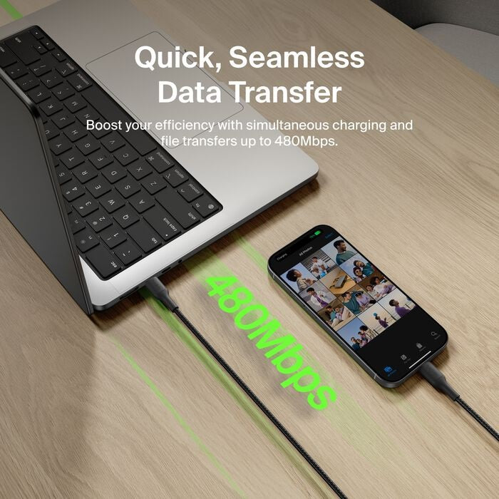 Belkin BoostCharge Pro 3M USB-C to USB-C Cable - 240W Fast Charge & Durable Belkin