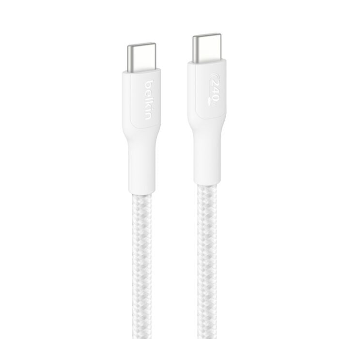 Belkin BoostCharge Pro 3M Braided USB-C to USB-C 240W Cable - White Belkin