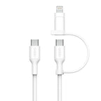 Belkin 2-in-1 Fast Charge Cable: USB-C to USB-C/Lightning - 1.5M White Belkin