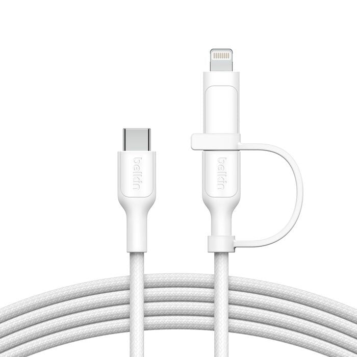 Belkin 2-in-1 Fast Charge Cable: USB-C to USB-C/Lightning - 1.5M White Belkin