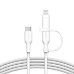 Belkin 2-in-1 Fast Charge Cable: USB-C to USB-C/Lightning - 1.5M White Belkin