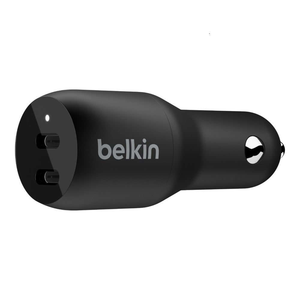 Belkin BoostCharge 36W Dual USB-C Car Charger for iPhone - Black Belkin