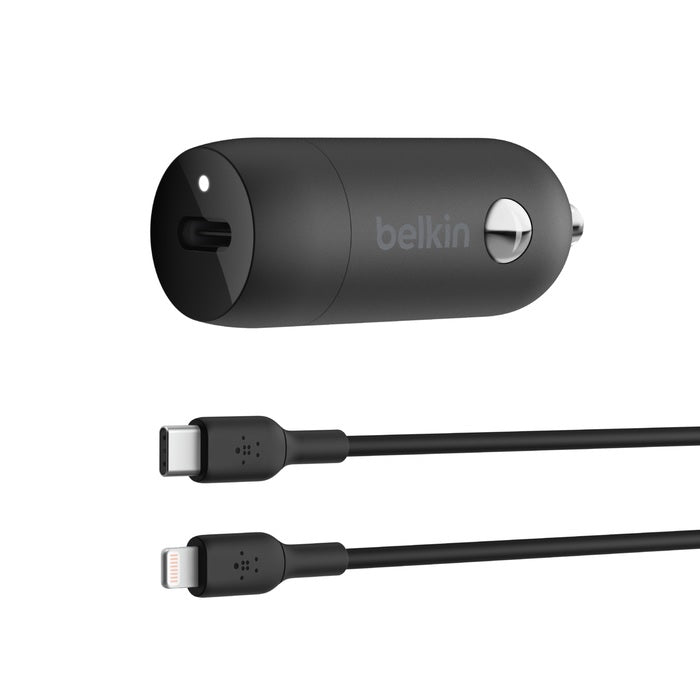 Belkin BoostCharge 30W USB-C PD Car Charger + Lightning Cable for iPhone Belkin