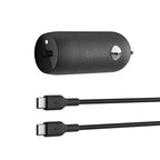 Belkin BoostCharge 30W USB-C Car Charger with USB-C Cable - Black Belkin