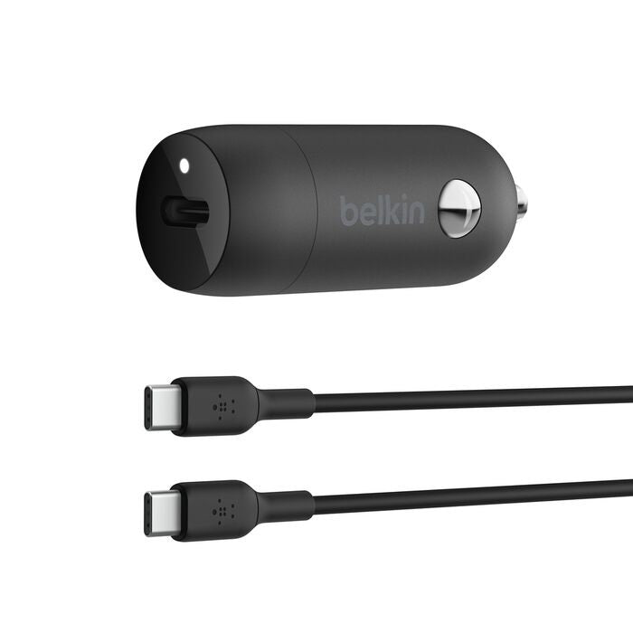 Belkin BoostCharge 30W USB-C Car Charger with USB-C Cable - Black Belkin