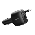 Belkin BoostCharge 75W Retractable Car Charger | Fast USB-C & USB-A Belkin