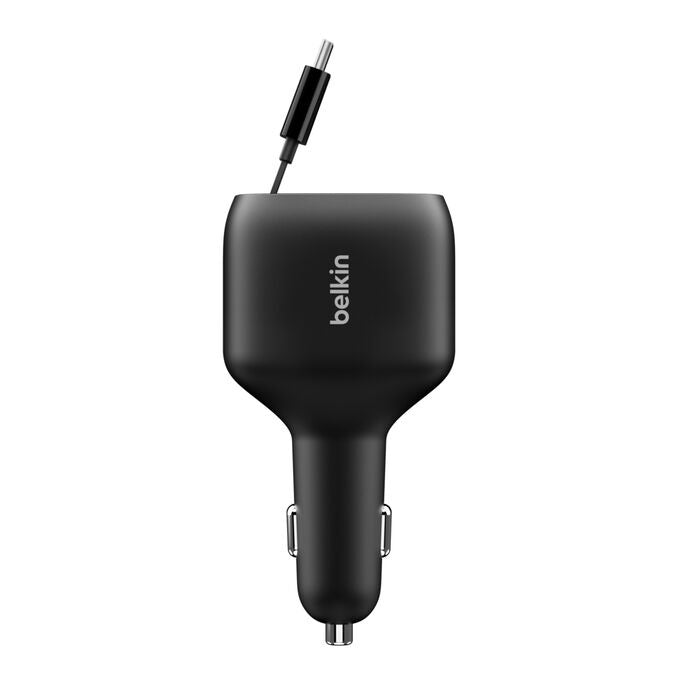 Belkin BoostCharge 75W Retractable Car Charger | Fast USB-C & USB-A Belkin