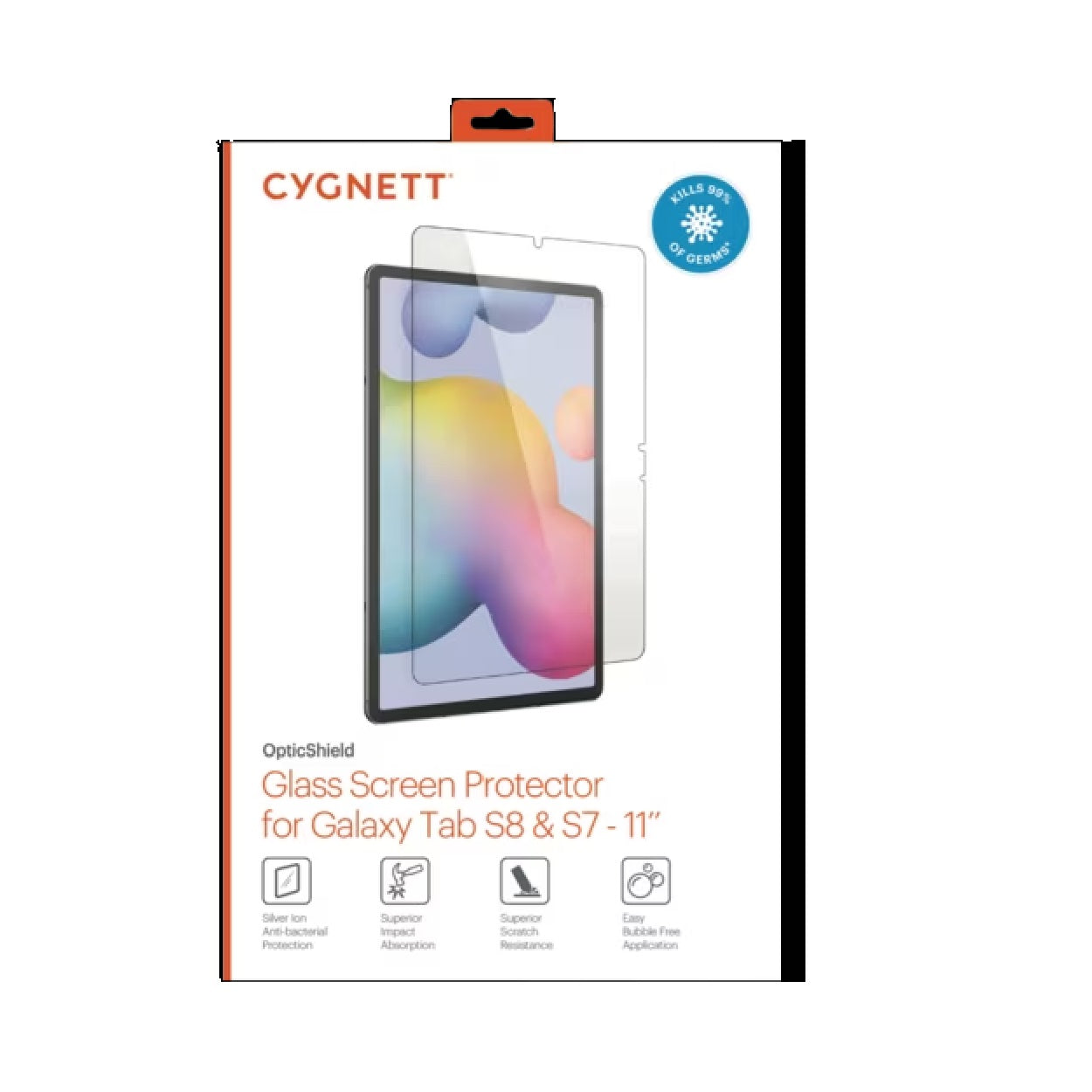 Cygnett OpticShield Tempered Glass for Samsung Galaxy Tab S7/S8/S9/S10 FE/S9 FE 