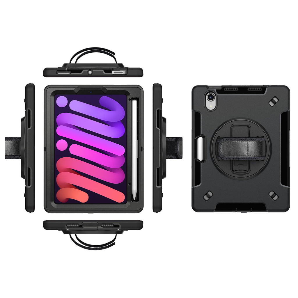 USP Rugged iPad Mini 6th/7th Gen Case - Kickstand, Black 