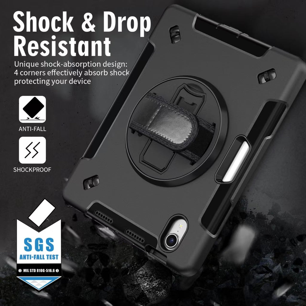 USP Rugged iPad Mini 6th/7th Gen Case - Kickstand, Black 