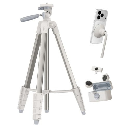 Belkin Stage Creator Kit: Phone Tripod, Magnetic Mount & Wireless Mics - White 
