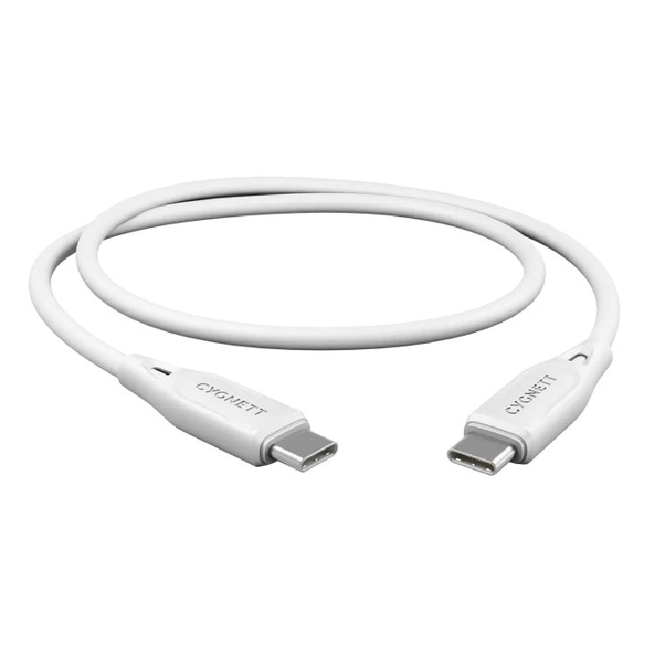 Cygnett USB-C to USB-C Fast Charge Cable 60W for Laptops 1M White 