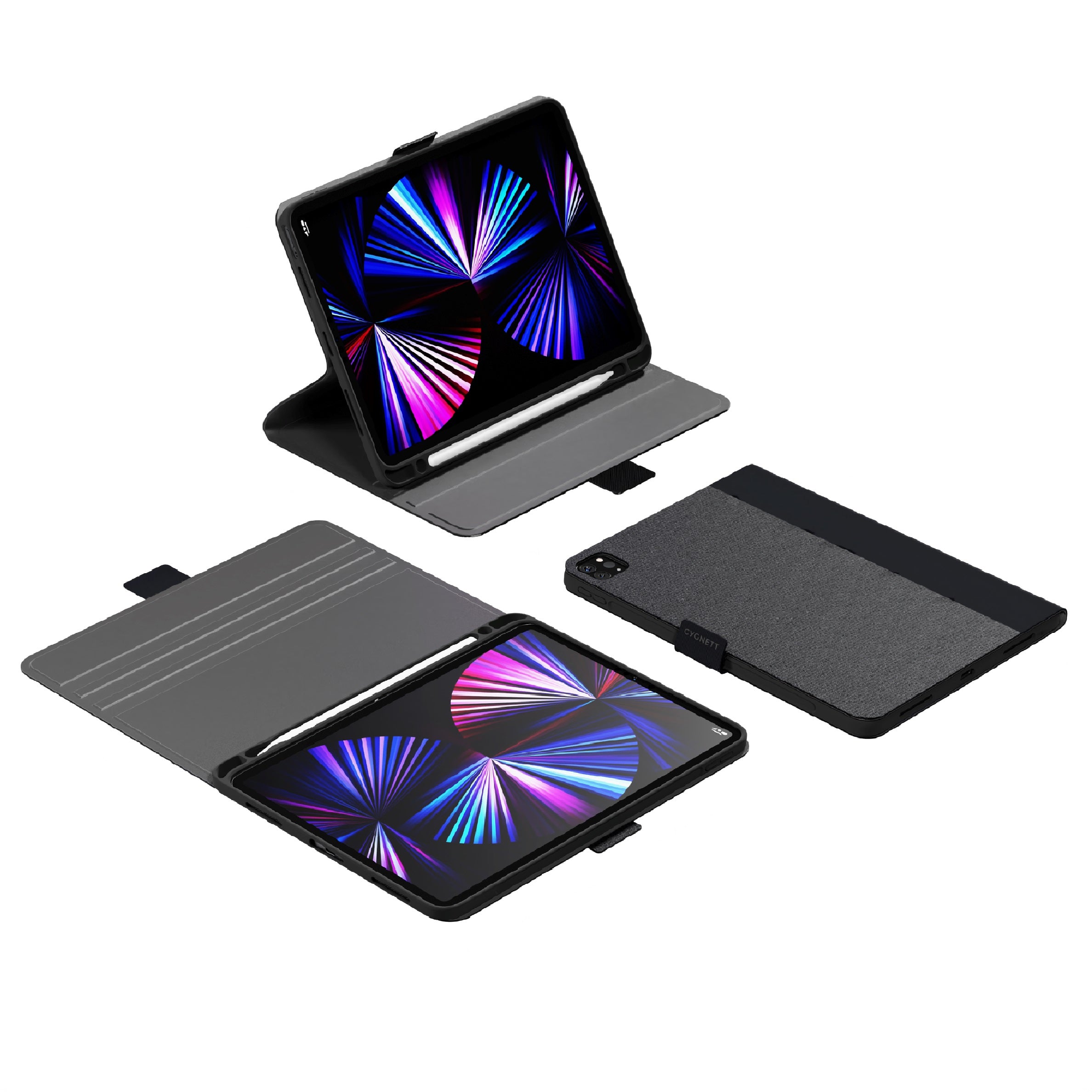 Cygnett TekView Black Case for iPad Pro 11 (M4/M5) - Drop Proof, Pencil Slot 