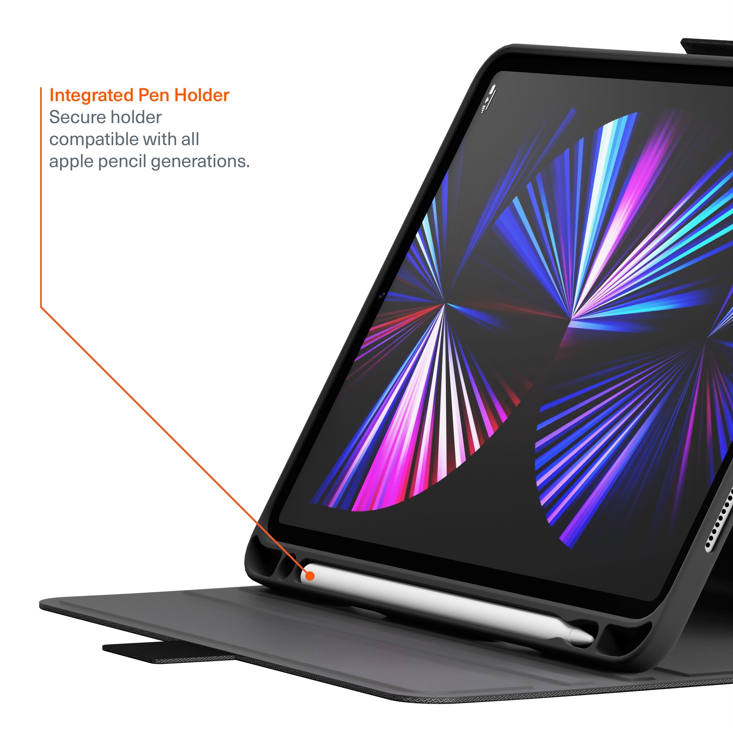 Cygnett TekView Black Case for iPad Pro 11 (M4/M5) - Drop Proof, Pencil Slot 