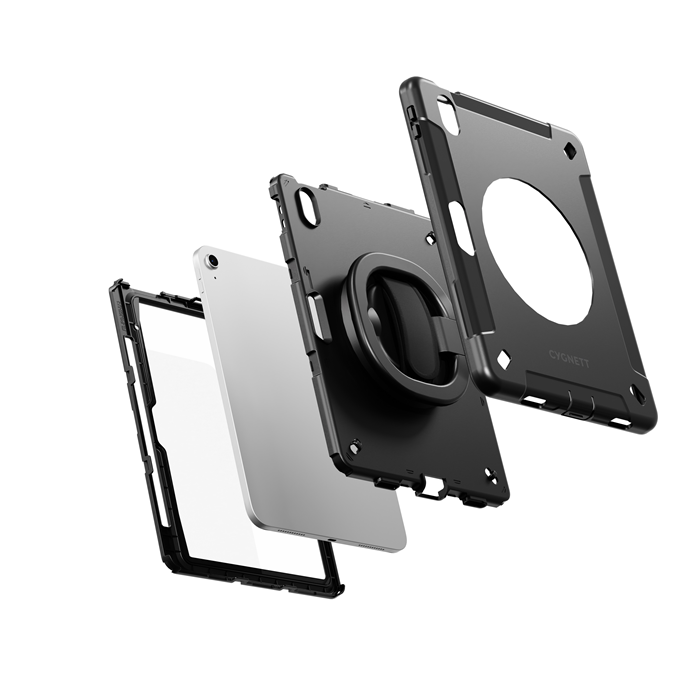 Cygnett GripStand Case for iPad Air 13 (M2/M3) - Black | Screen Protector 