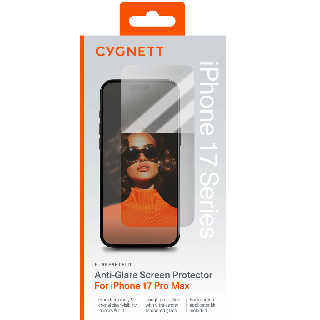 Cygnett GlareShield iPhone 17 Pro Max Tempered Glass Screen Protector 