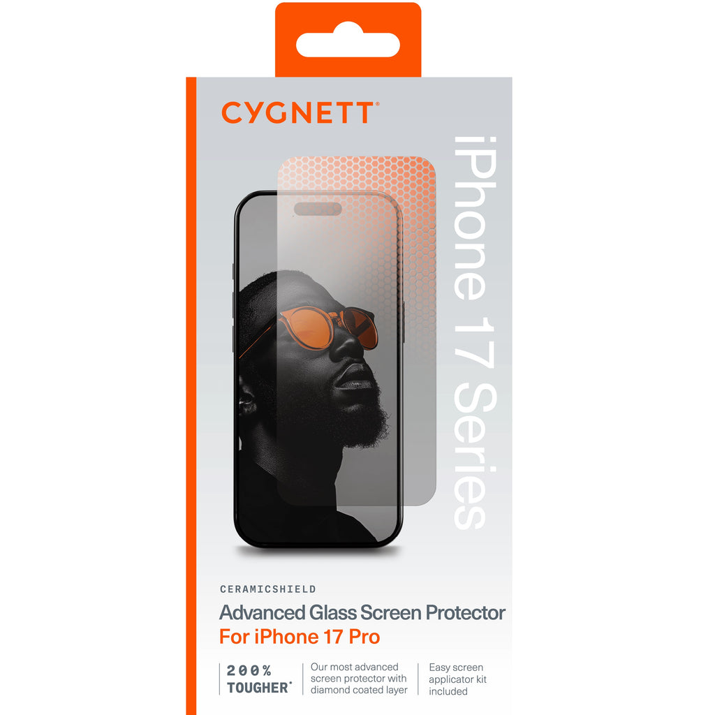 Cygnett CeramicShield iPhone 17 Pro Glass Protector + 2-Yr Warranty 