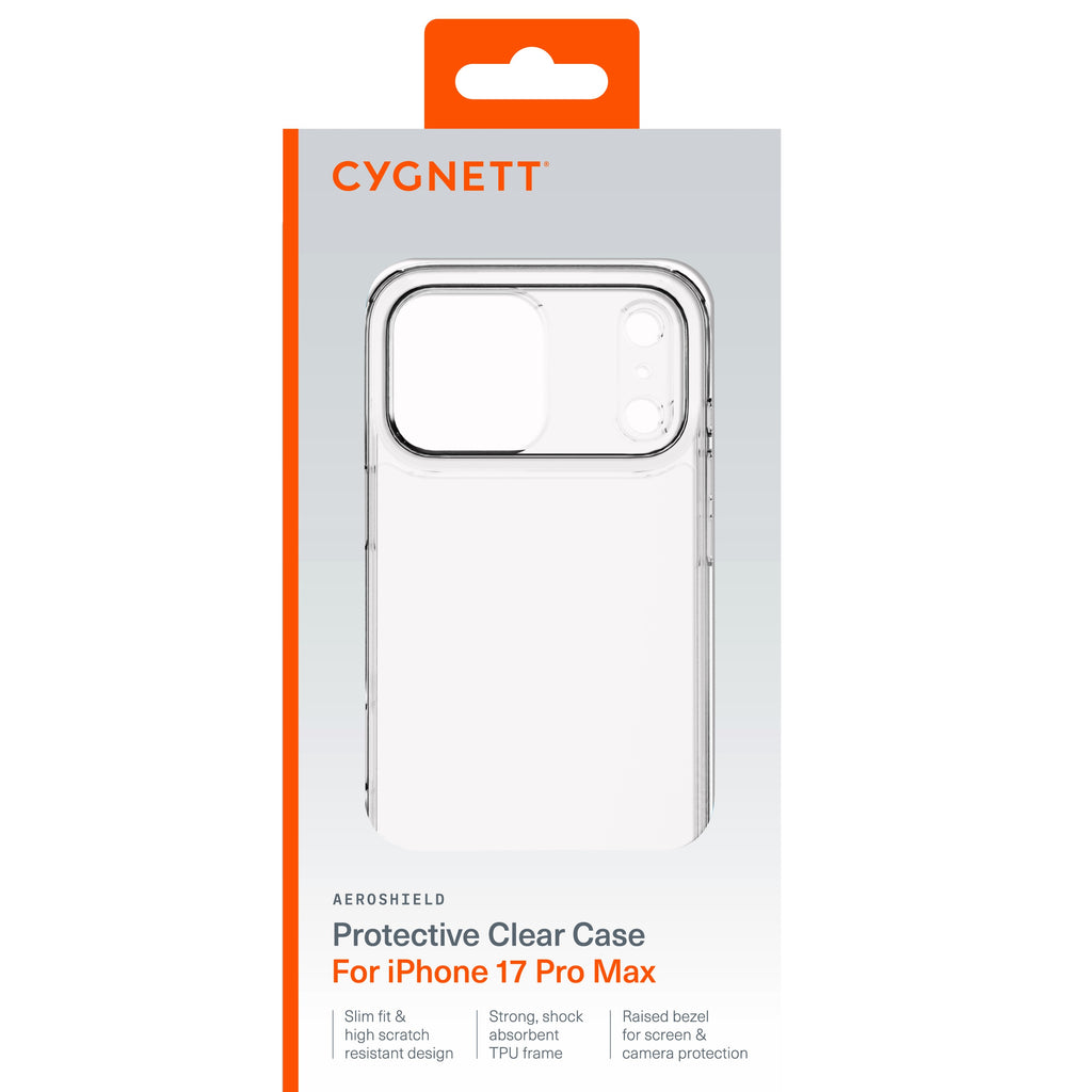 Cygnett AeroShield iPhone 17 Pro Max Clear Case - Anti-Yellowing Protection 