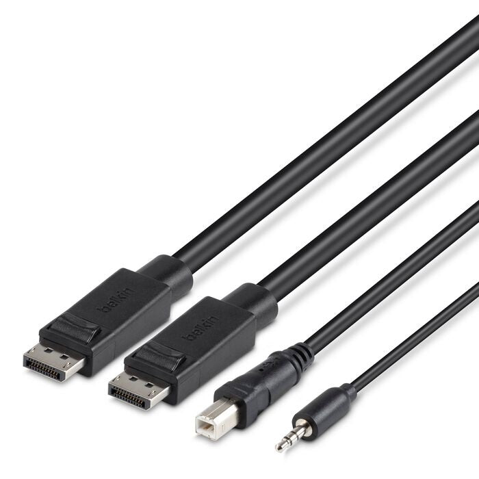 Belkin Secure KVM Cable - Dual DisplayPort, USB, Audio, TAA, 4K Belkin