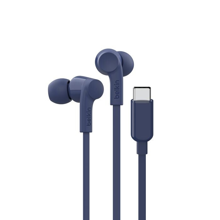 Belkin SoundForm USB-C Wired Earbuds with Volume Limiter - Blue 