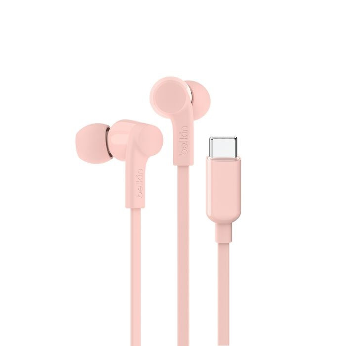 Belkin SoundForm Pink USB-C Wired Earbuds | Safe Volume Limiter Belkin