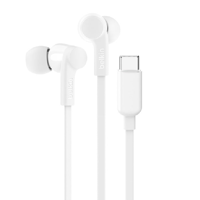 Belkin SoundForm USB-C Wired Earbuds - White with Volume Limiter Belkin