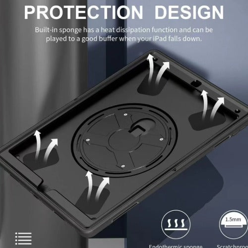 USP Rugged iPad 10.2 Case (9th/8th/7th Gen) - Kickstand, Straps, Drop-Proof 